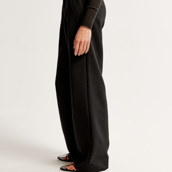 A&F Sloane Tailored Wide Leg Pant (Black/Navy, Size 27/4 Short) - Picture 3 of 12